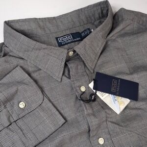 Polo Ralph Lauren Shirt‎ Mens 5axB Gray Button Up Holi Sun Valley NWT